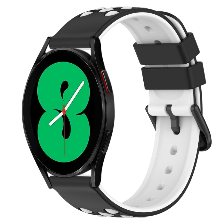 For Samsung Galaxy Watch4 44mm 20mm Two-Color Porous Silicone Watch Band