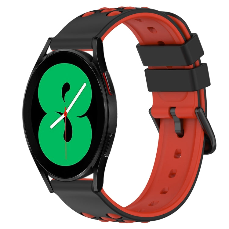 For Samsung Galaxy Watch4 44mm 20mm Two-Color Porous Silicone Watch Band