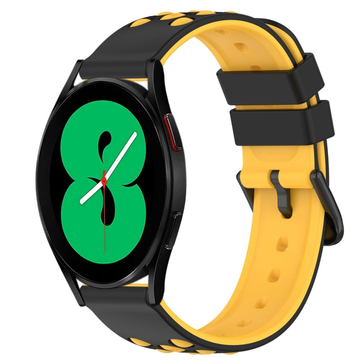 For Samsung Galaxy Watch4 44mm 20mm Two-Color Porous Silicone Watch Band