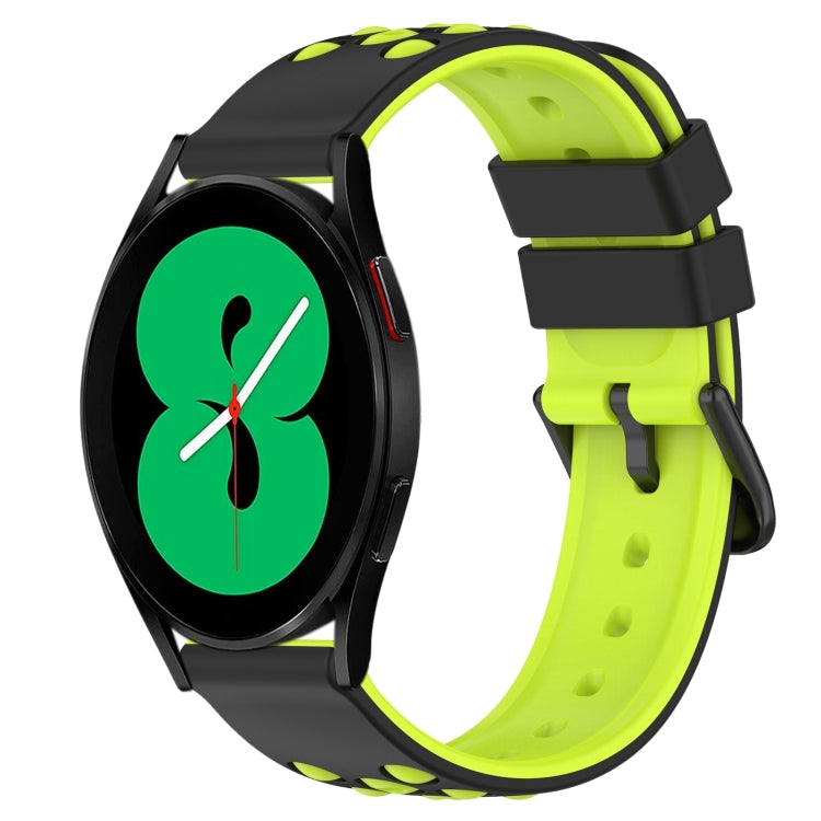 For Samsung Galaxy Watch4 44mm 20mm Two-Color Porous Silicone Watch Band