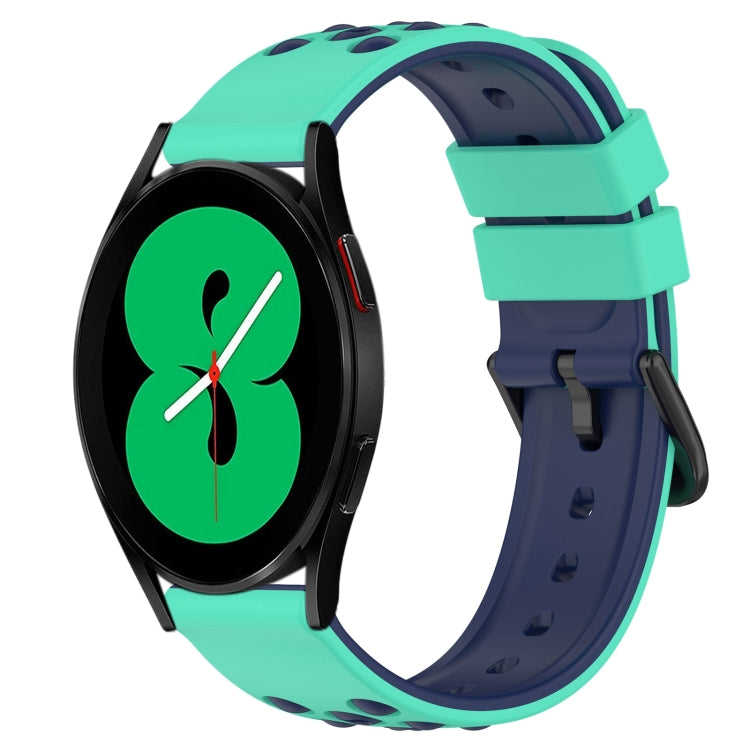 For Samsung Galaxy Watch4 44mm 20mm Two-Color Porous Silicone Watch Band