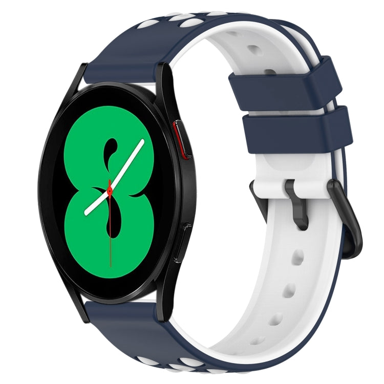 For Samsung Galaxy Watch4 44mm 20mm Two-Color Porous Silicone Watch Band