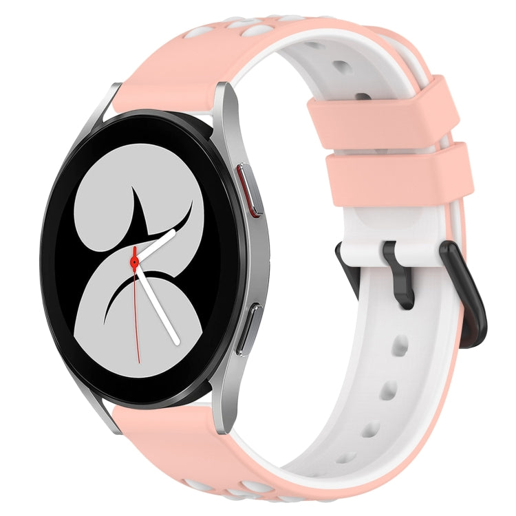 For Samsung Galaxy Watch4 40mm 20mm Two-Color Porous Silicone Watch Band