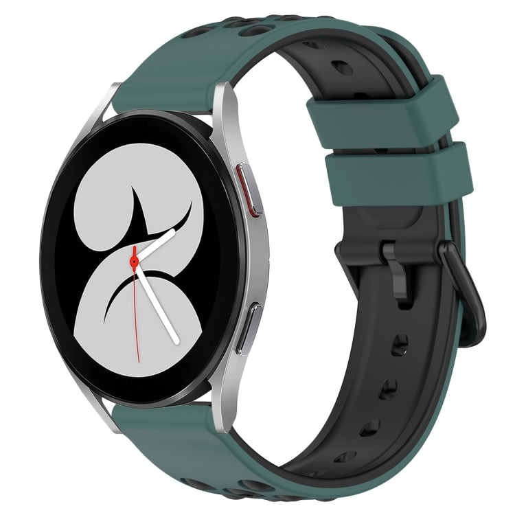 For Samsung Galaxy Watch4 40mm 20mm Two-Color Porous Silicone Watch Band