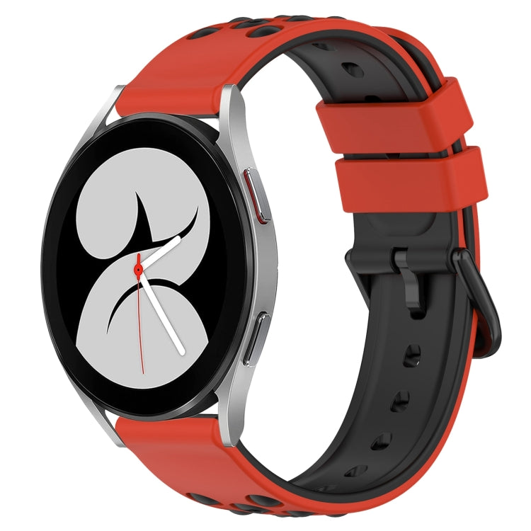 For Samsung Galaxy Watch4 40mm 20mm Two-Color Porous Silicone Watch Band