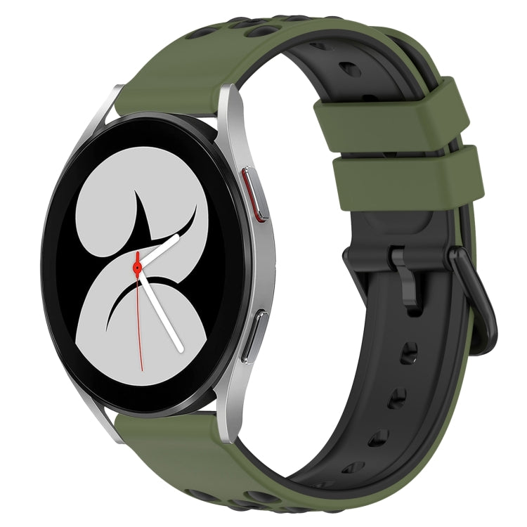 For Samsung Galaxy Watch4 40mm 20mm Two-Color Porous Silicone Watch Band