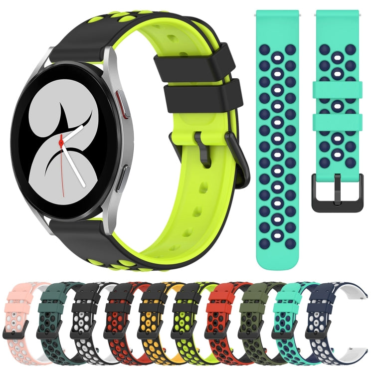 For Samsung Galaxy Watch4 40mm 20mm Two-Color Porous Silicone Watch Band