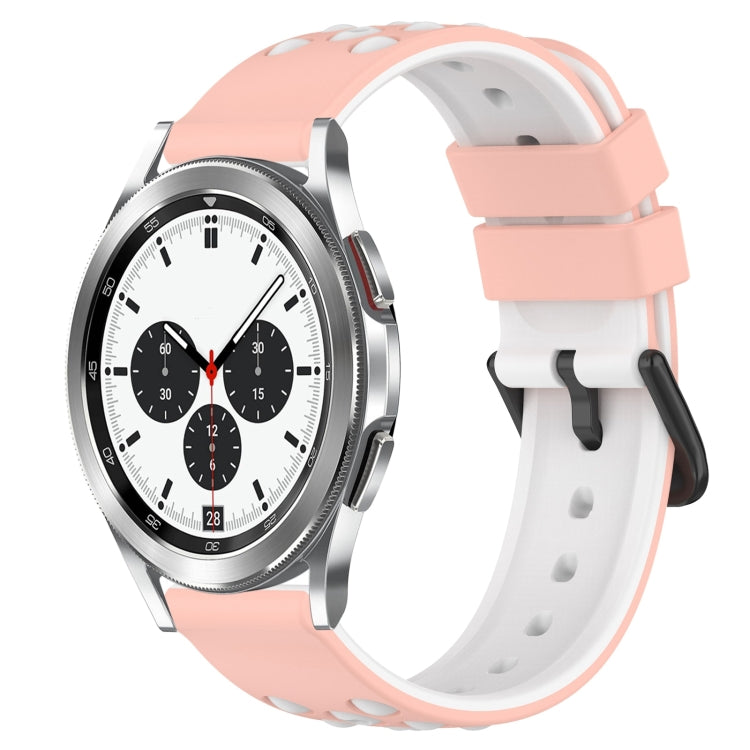 For Samsung  Galaxy Watch4 Classic 42mm 20mm Two-Color Porous Silicone Watch Band
