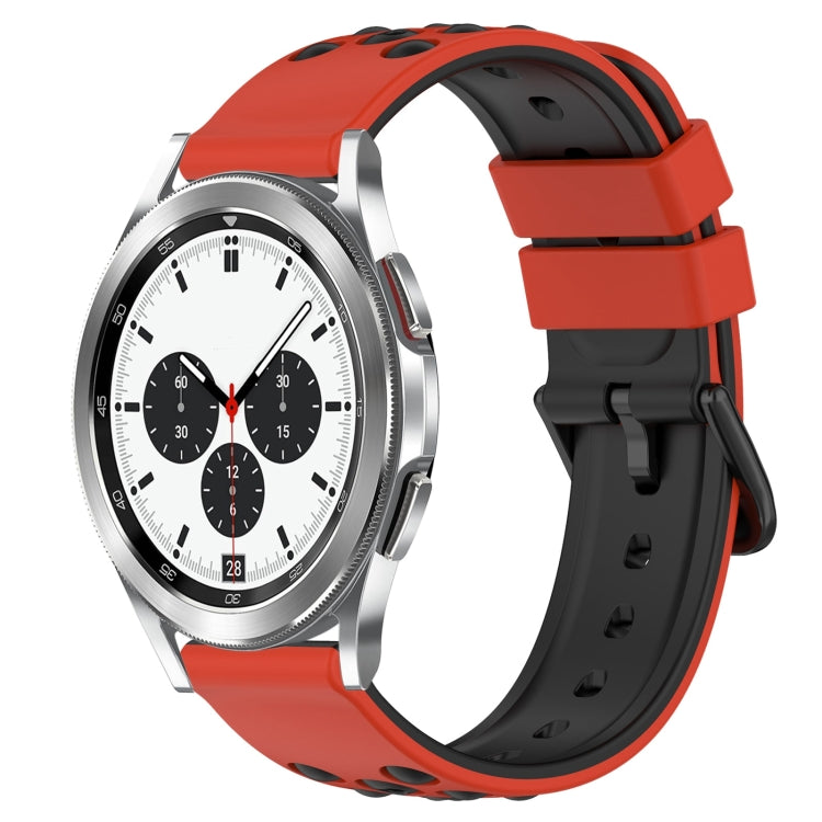 For Samsung  Galaxy Watch4 Classic 42mm 20mm Two-Color Porous Silicone Watch Band