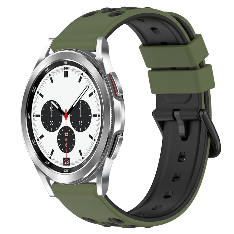 For Samsung  Galaxy Watch4 Classic 42mm 20mm Two-Color Porous Silicone Watch Band