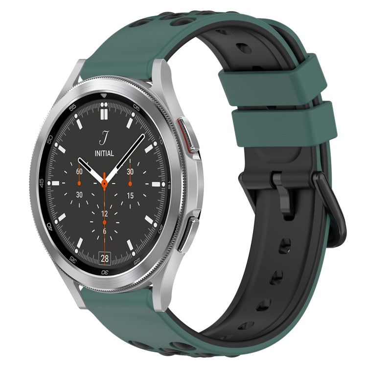 For Samsung  Galaxy Watch4 Classic 46mm 20mm Two-Color Porous Silicone Watch Band