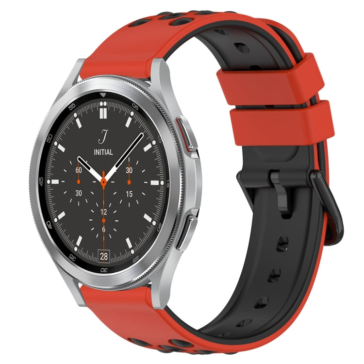 For Samsung  Galaxy Watch4 Classic 46mm 20mm Two-Color Porous Silicone Watch Band