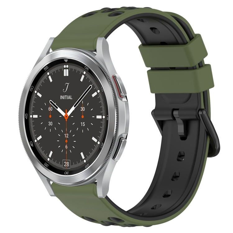 For Samsung  Galaxy Watch4 Classic 46mm 20mm Two-Color Porous Silicone Watch Band