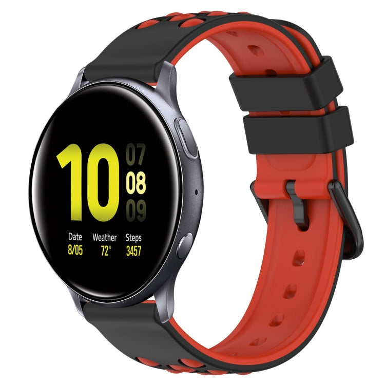 For Samsung Galaxy Watch Active2 40mm 20mm Two-Color Porous Silicone Watch Band