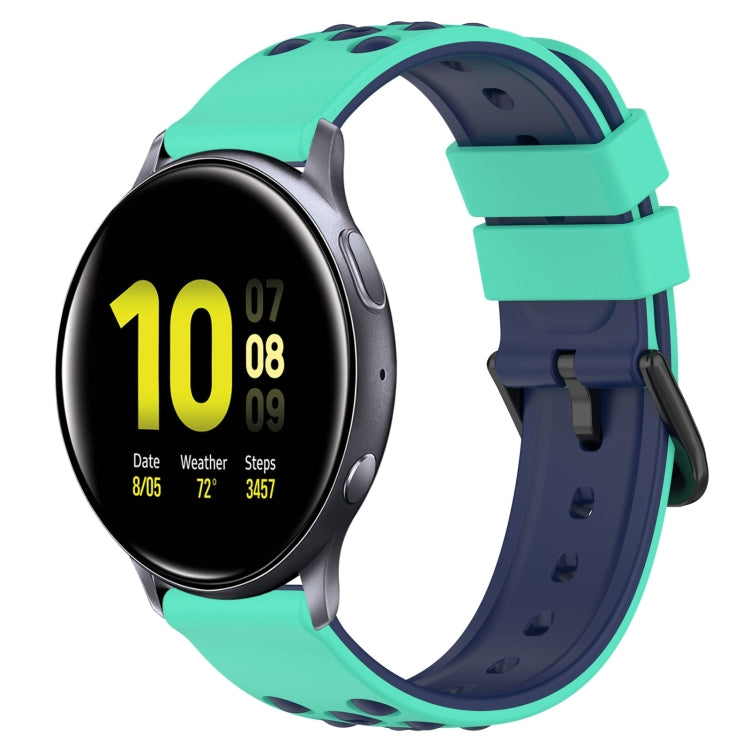 For Samsung Galaxy Watch Active2 40mm 20mm Two-Color Porous Silicone Watch Band