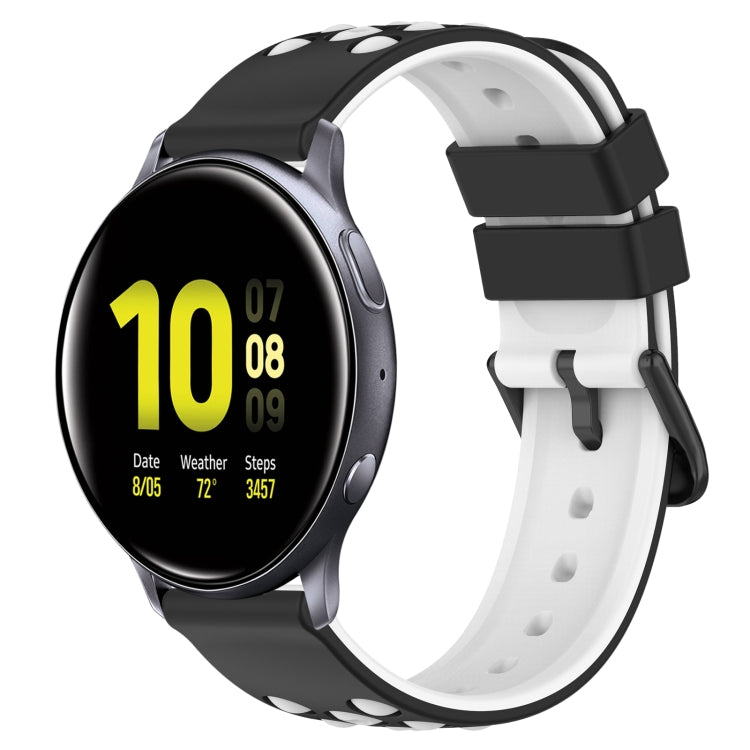 For Samsung Galaxy Watch Active2 44mm 20mm Two-Color Porous Silicone Watch Band