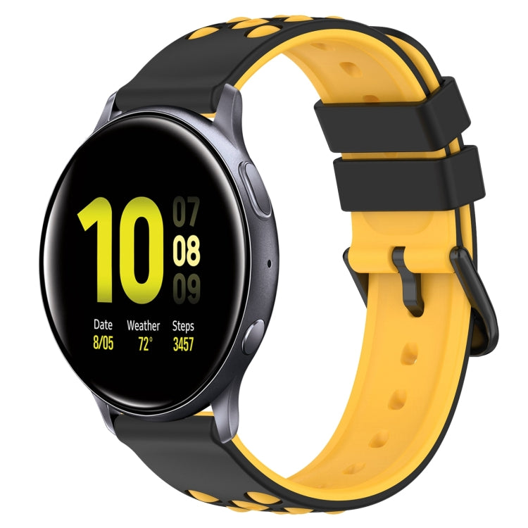 For Samsung Galaxy Watch Active2 44mm 20mm Two-Color Porous Silicone Watch Band