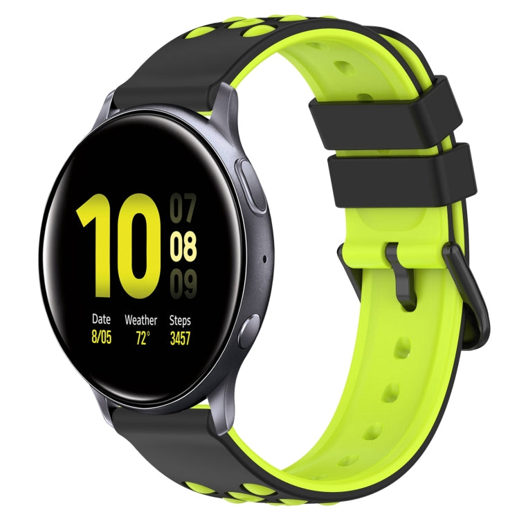 For Samsung Galaxy Watch Active2 44mm 20mm Two-Color Porous Silicone Watch Band