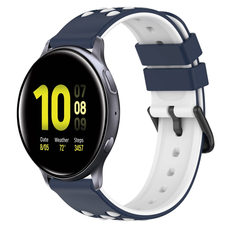 For Samsung Galaxy Watch Active2 44mm 20mm Two-Color Porous Silicone Watch Band