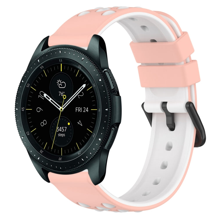 For Samsung Galaxy Watch 42mm 20mm Two-Color Porous Silicone Watch Band