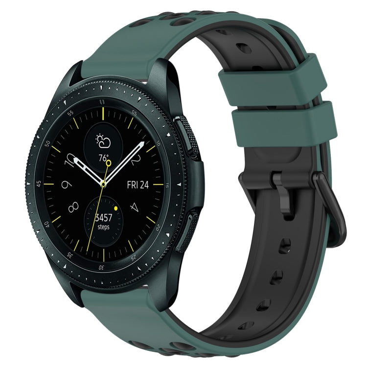 For Samsung Galaxy Watch 42mm 20mm Two-Color Porous Silicone Watch Band