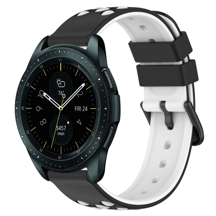 For Samsung Galaxy Watch 42mm 20mm Two-Color Porous Silicone Watch Band