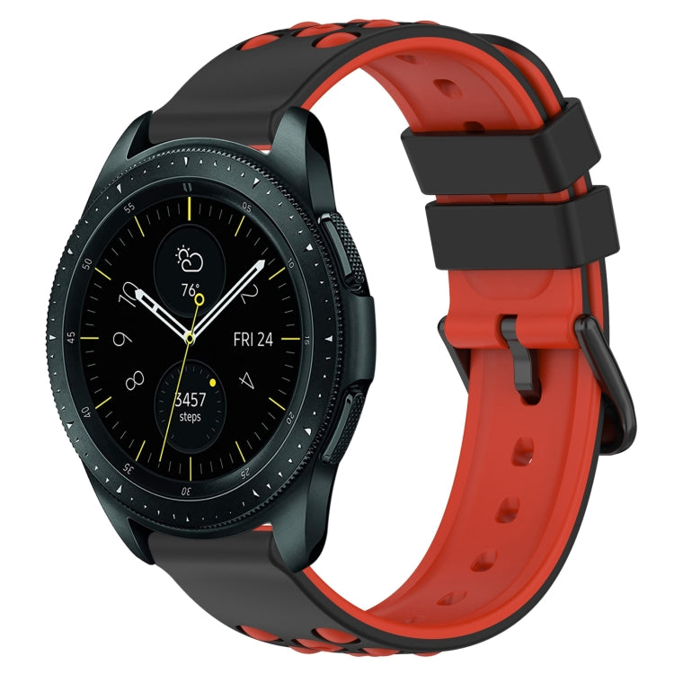 For Samsung Galaxy Watch 42mm 20mm Two-Color Porous Silicone Watch Band