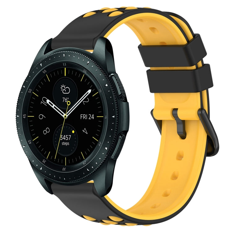 For Samsung Galaxy Watch 42mm 20mm Two-Color Porous Silicone Watch Band
