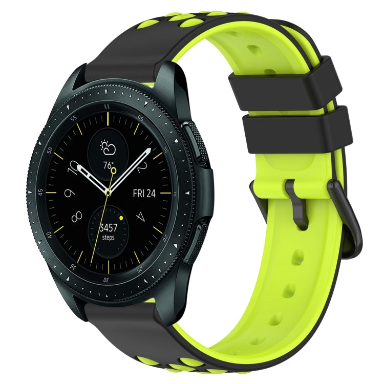 For Samsung Galaxy Watch 42mm 20mm Two-Color Porous Silicone Watch Band
