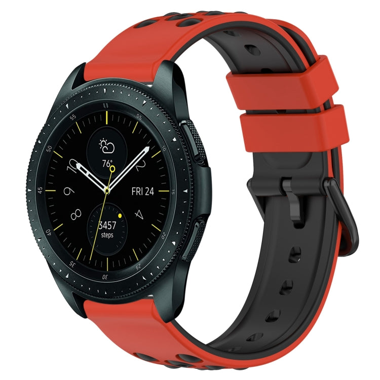 For Samsung Galaxy Watch 42mm 20mm Two-Color Porous Silicone Watch Band