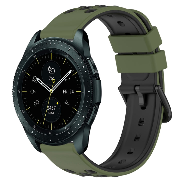 For Samsung Galaxy Watch 42mm 20mm Two-Color Porous Silicone Watch Band