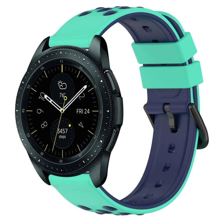 For Samsung Galaxy Watch 42mm 20mm Two-Color Porous Silicone Watch Band