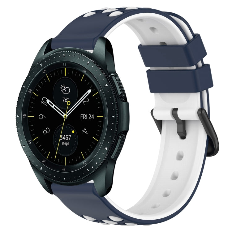 For Samsung Galaxy Watch 42mm 20mm Two-Color Porous Silicone Watch Band