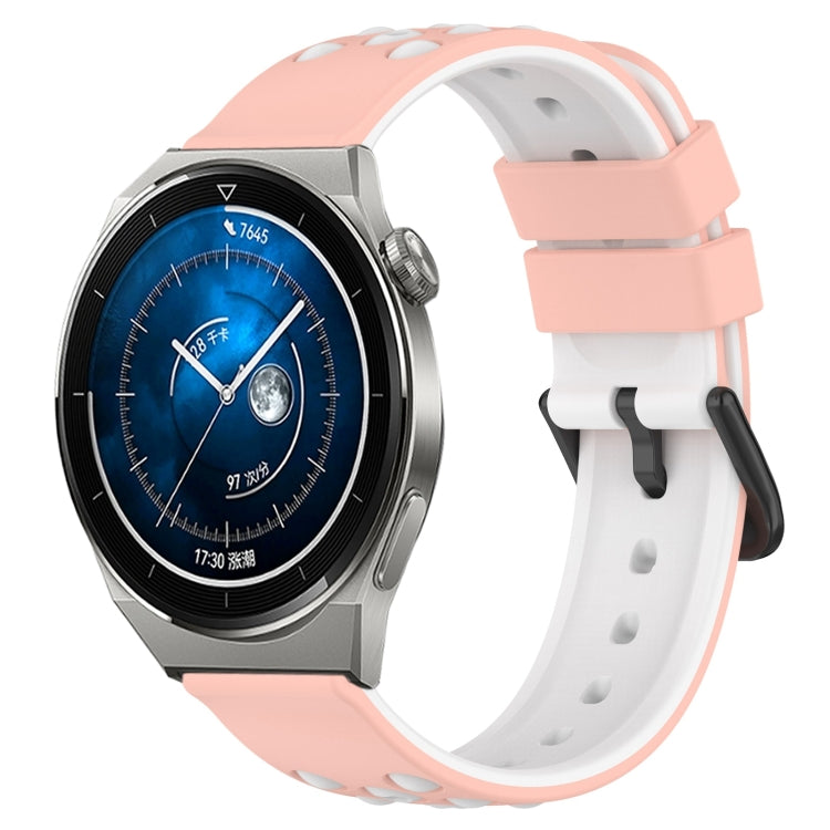 For Huawei Watch GT3 Pro 46mm 22mm Two-Color Porous Silicone Watch Band