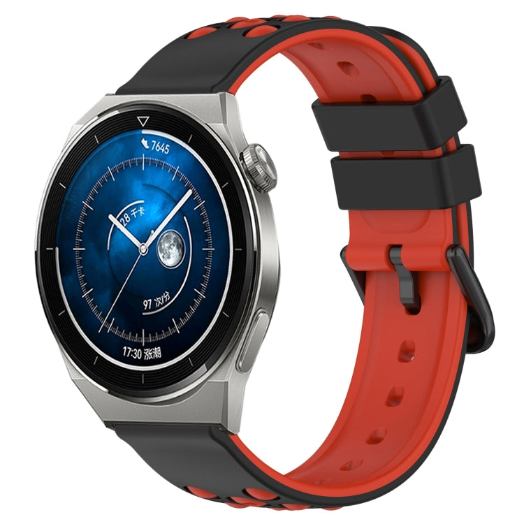For Huawei Watch GT3 Pro 46mm 22mm Two-Color Porous Silicone Watch Band
