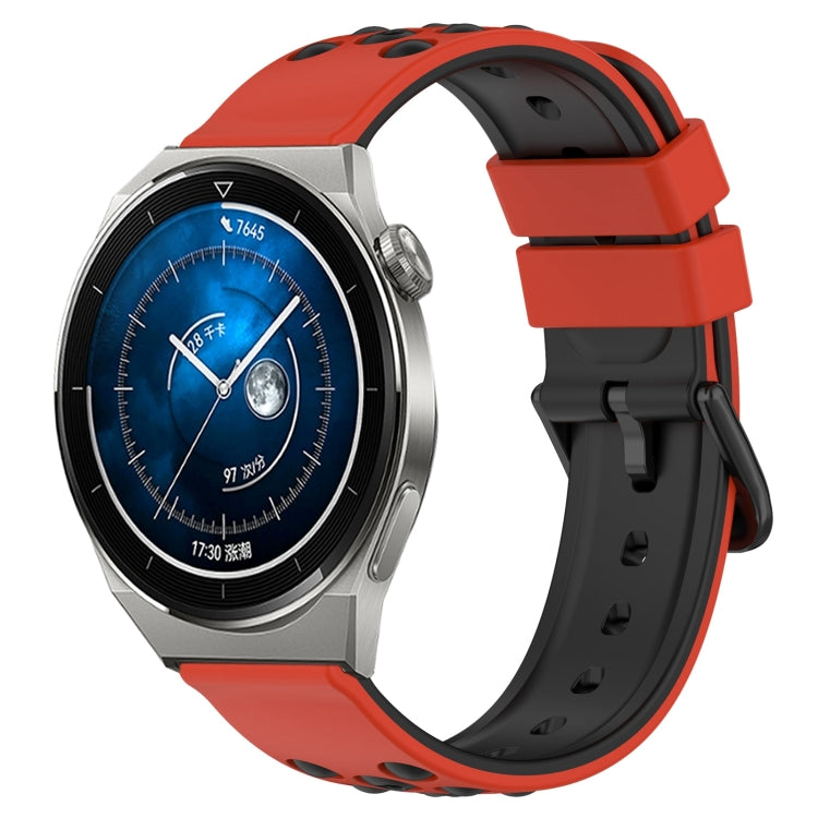 For Huawei Watch GT3 Pro 46mm 22mm Two-Color Porous Silicone Watch Band