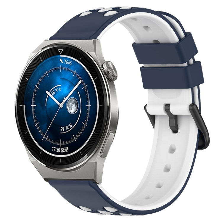 For Huawei Watch GT3 Pro 46mm 22mm Two-Color Porous Silicone Watch Band