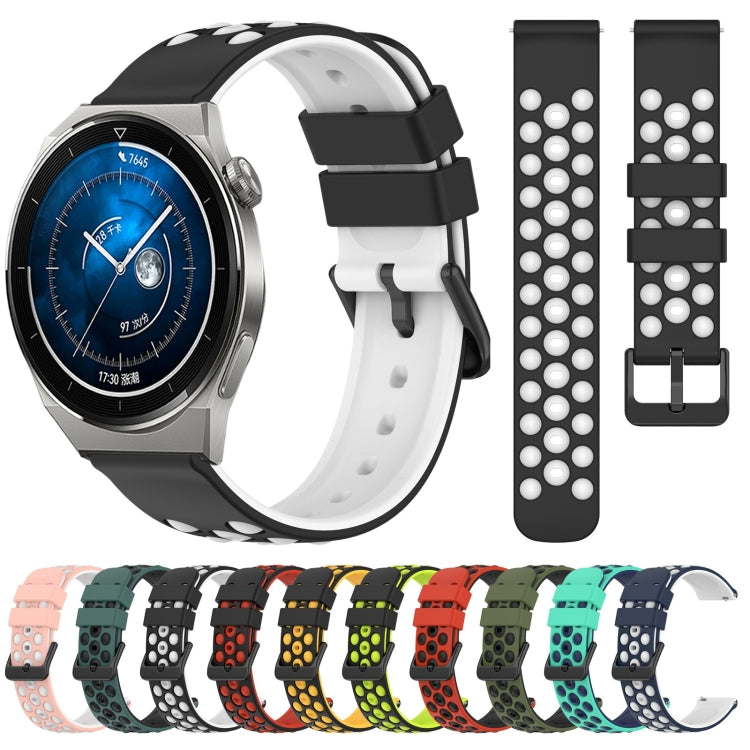 For Huawei Watch GT3 Pro 46mm 22mm Two-Color Porous Silicone Watch Band