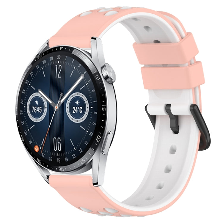 For Huawei Watch GT3 46mm 22mm Two-Color Porous Silicone Watch Band