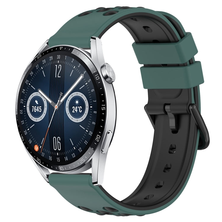 For Huawei Watch GT3 46mm 22mm Two-Color Porous Silicone Watch Band