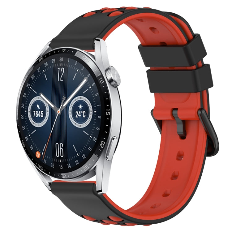 For Huawei Watch GT3 46mm 22mm Two-Color Porous Silicone Watch Band