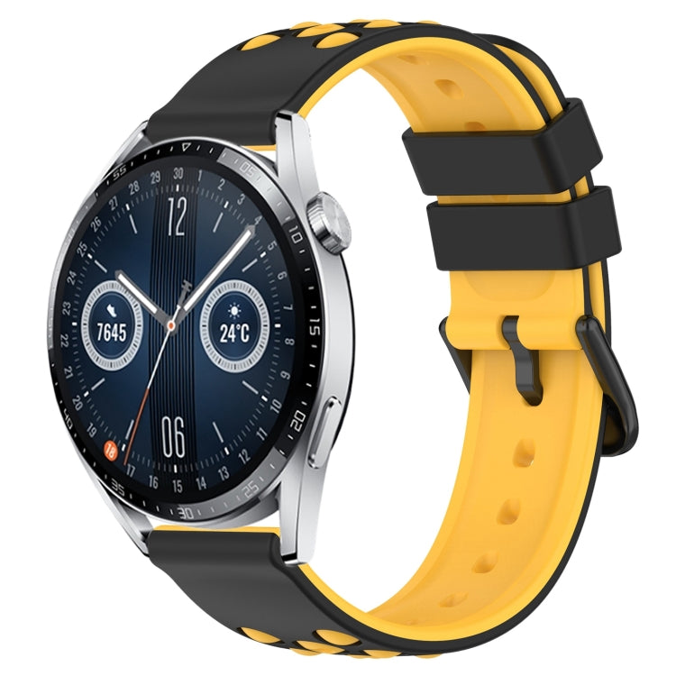 For Huawei Watch GT3 46mm 22mm Two-Color Porous Silicone Watch Band
