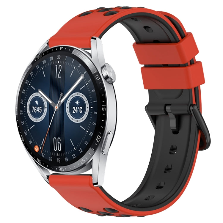For Huawei Watch GT3 46mm 22mm Two-Color Porous Silicone Watch Band