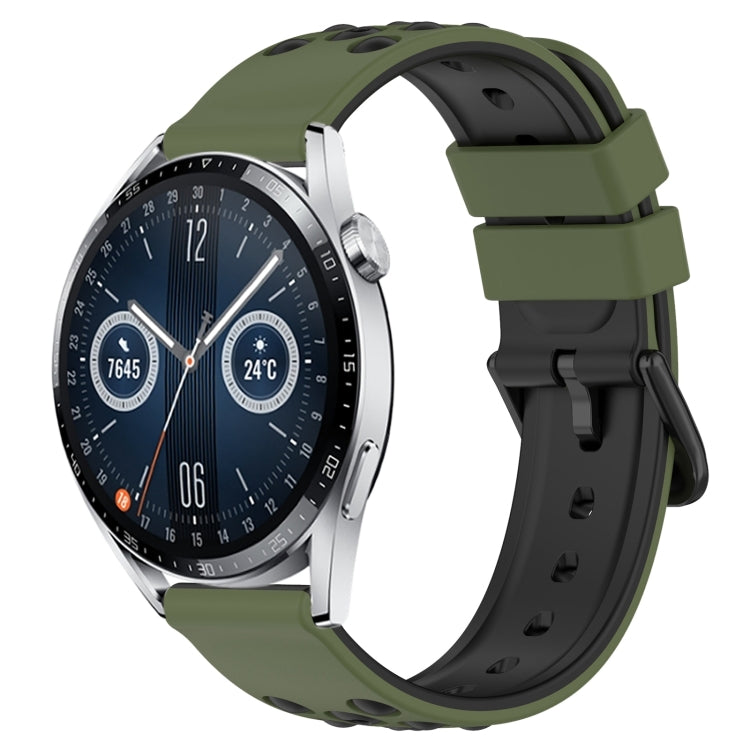 For Huawei Watch GT3 46mm 22mm Two-Color Porous Silicone Watch Band