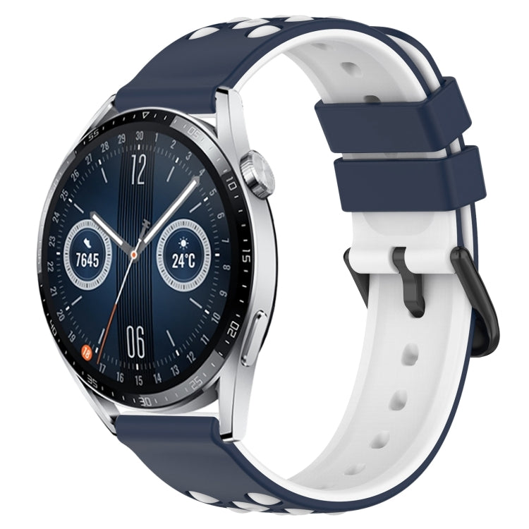 For Huawei Watch GT3 46mm 22mm Two-Color Porous Silicone Watch Band