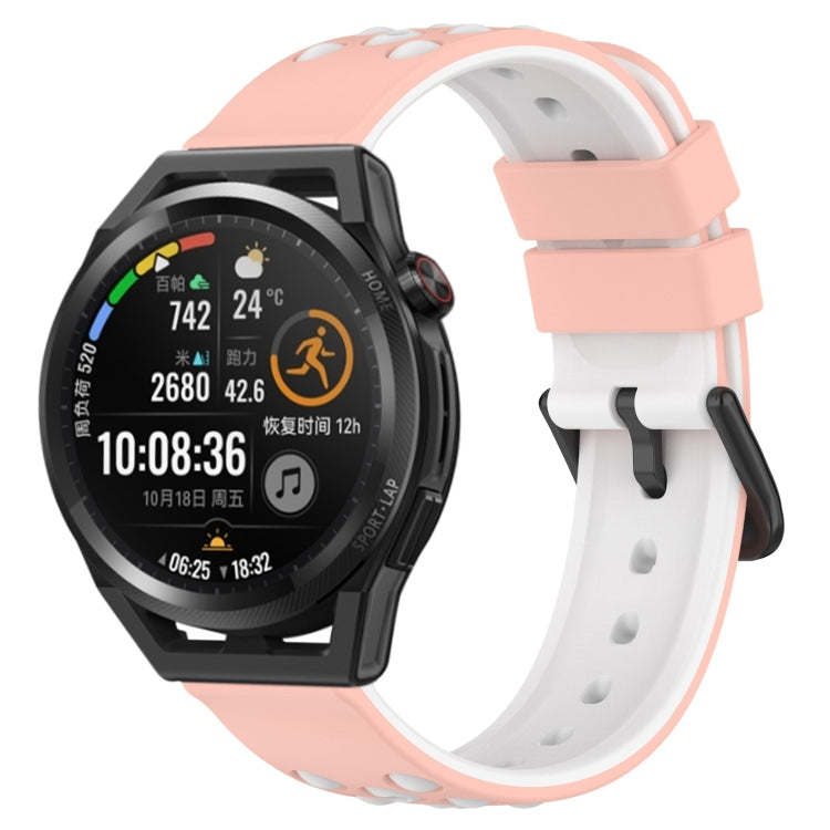 For Huawei Watch GT Runner 22mm Two-Color Porous Silicone Watch Band