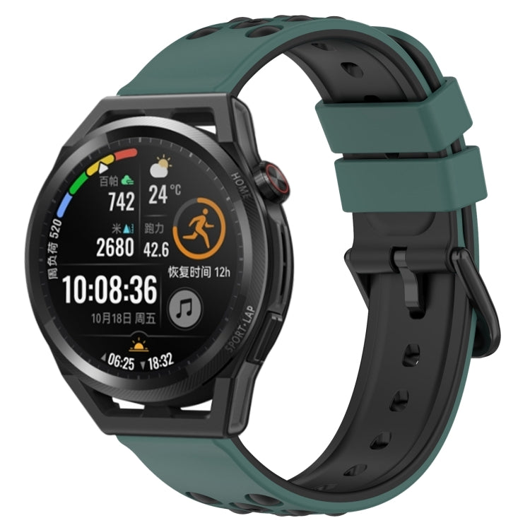 For Huawei Watch GT Runner 22mm Two-Color Porous Silicone Watch Band
