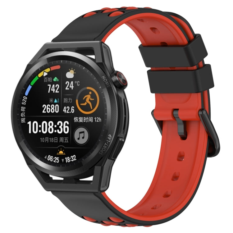 For Huawei Watch GT Runner 22mm Two-Color Porous Silicone Watch Band