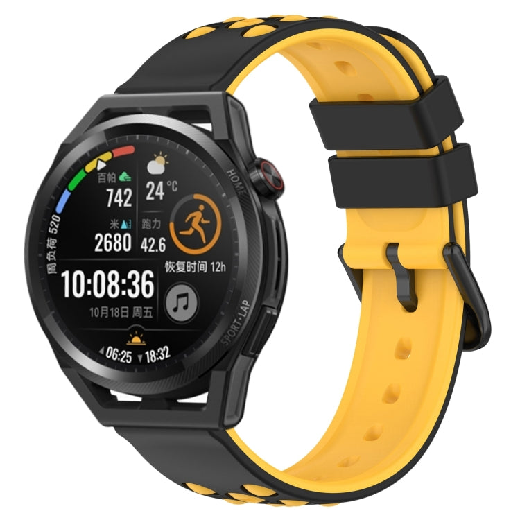 For Huawei Watch GT Runner 22mm Two-Color Porous Silicone Watch Band