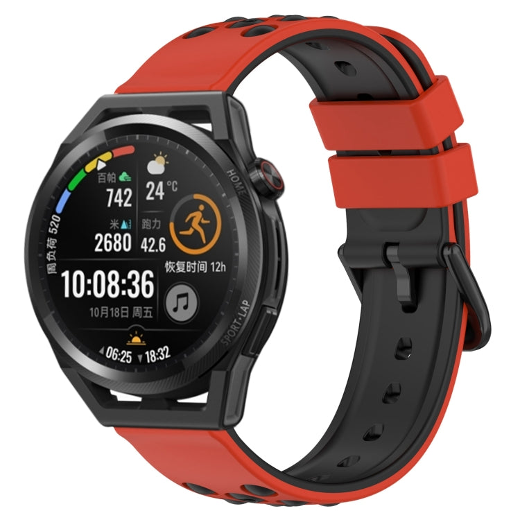 For Huawei Watch GT Runner 22mm Two-Color Porous Silicone Watch Band